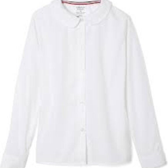 French Toast SE9384 Girls Long Sleeve Button Down Shirt White - Picture 1 of 2